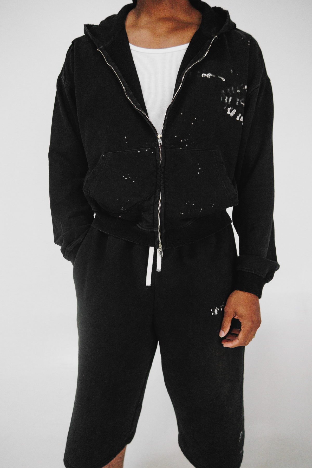 Transfer Cropped Zip Hoodie
