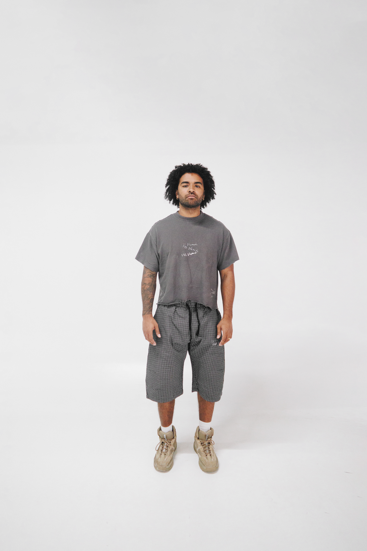 Transfer Cropped Tee - Gray