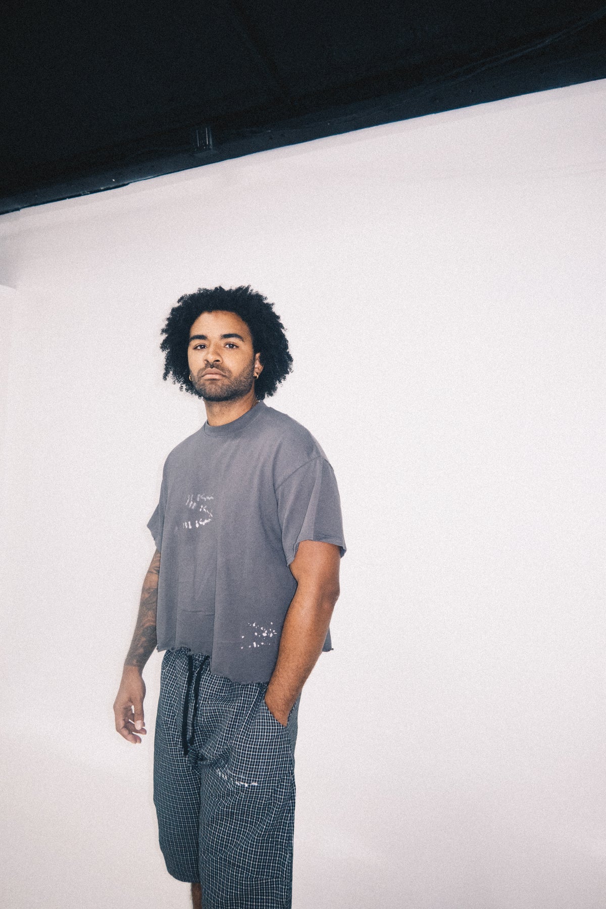 Transfer Cropped Tee - Gray