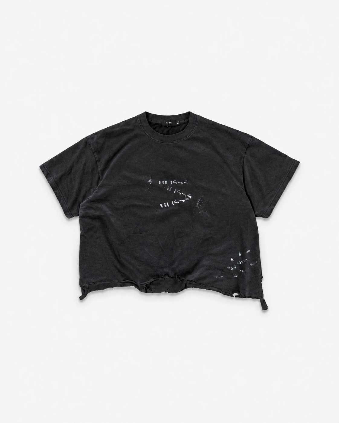 Transfer Cropped Tee - Washed Black